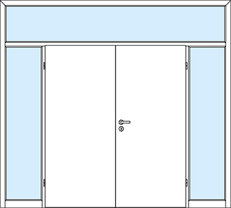 2х-створчатый 2 боковых элемента, 1 окно верхнего света